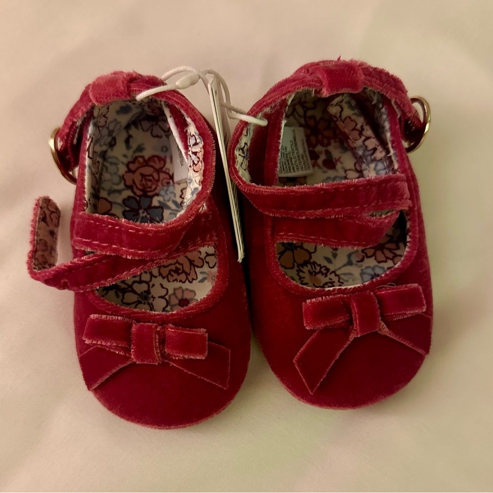 Velvet Pink Kids Shoes with Bow
